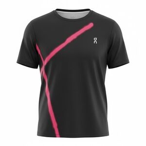 On Running DriFit Women's Black Short-Sleeve Tee with Pink Graphic